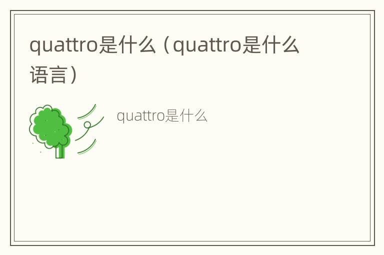 quattro是什么（quattro是什么语言）