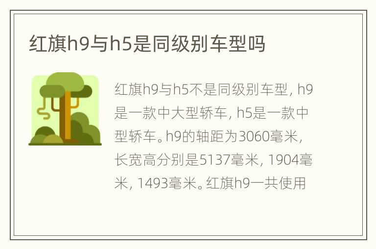 红旗h9与h5是同级别车型吗