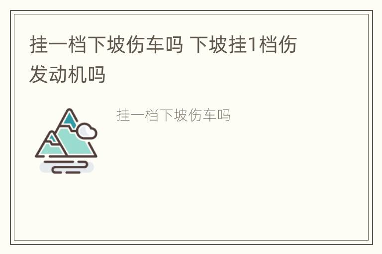 挂一档下坡伤车吗 下坡挂1档伤发动机吗