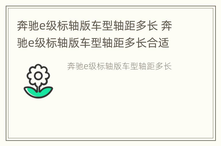 奔驰e级标轴版车型轴距多长 奔驰e级标轴版车型轴距多长合适