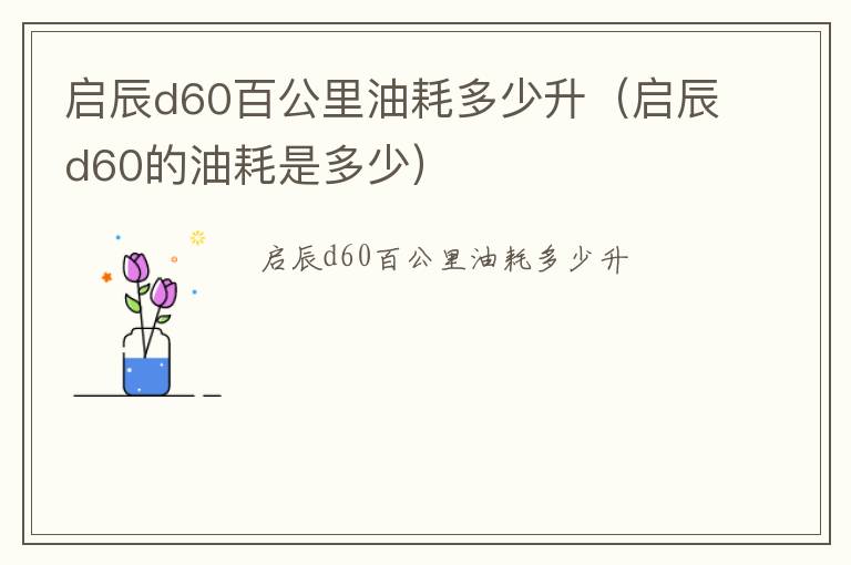 启辰d60百公里油耗多少升（启辰d60的油耗是多少）