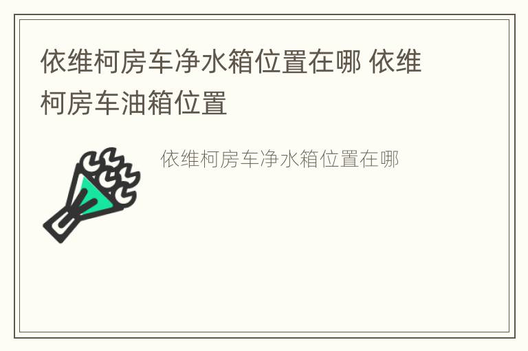 依维柯房车净水箱位置在哪 依维柯房车油箱位置