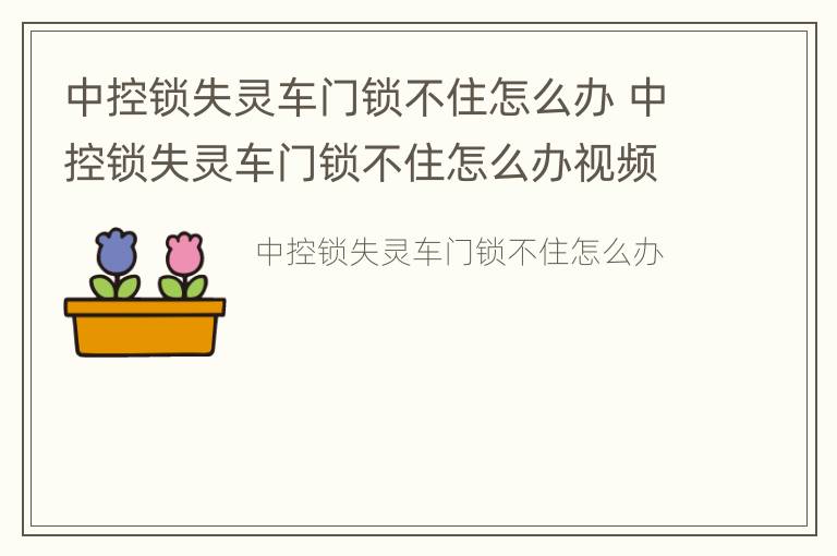 中控锁失灵车门锁不住怎么办 中控锁失灵车门锁不住怎么办视频