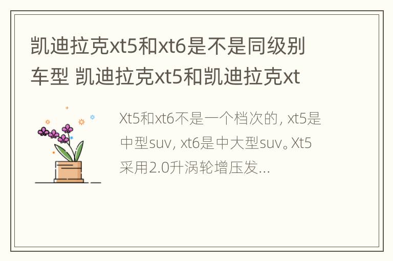 凯迪拉克xt5和xt6是不是同级别车型 凯迪拉克xt5和凯迪拉克xt6的优缺点