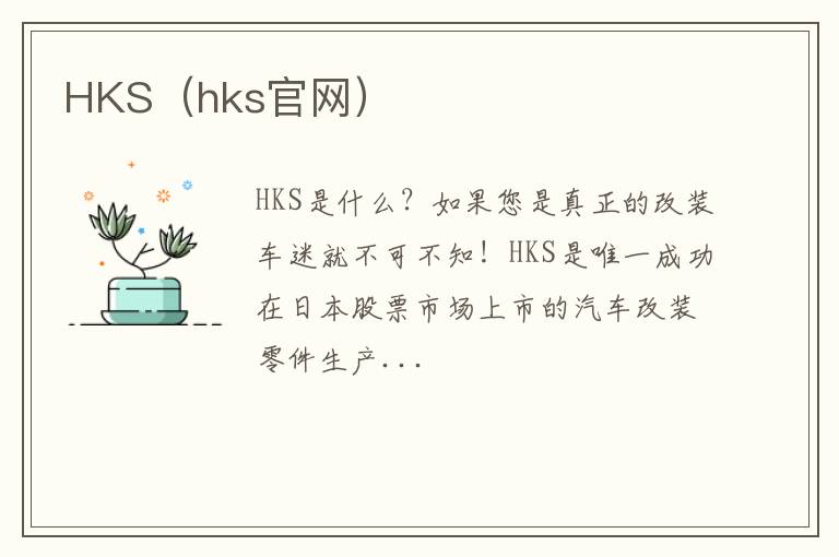 HKS（hks官网）