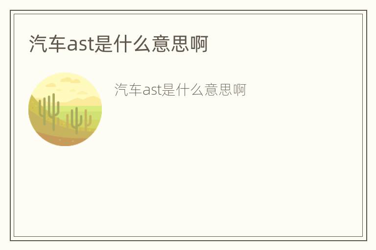 汽车ast是什么意思啊