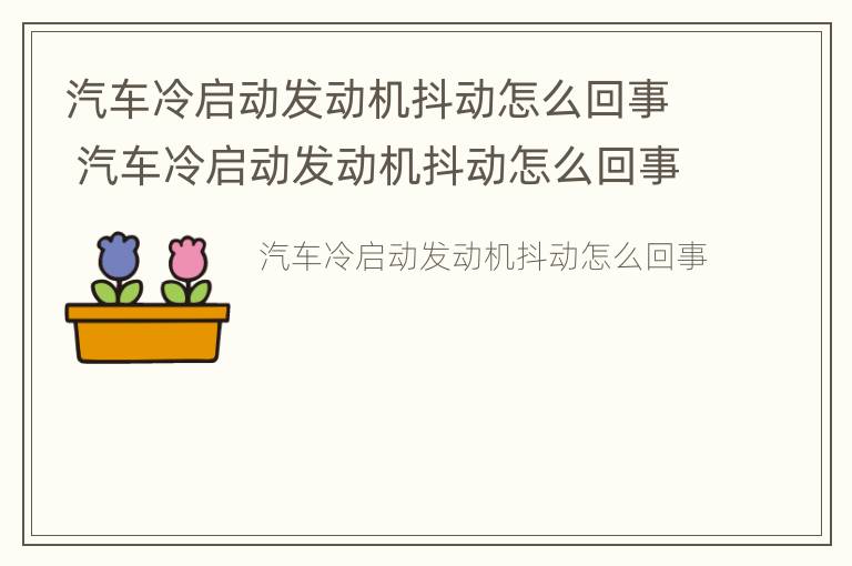 汽车冷启动发动机抖动怎么回事 汽车冷启动发动机抖动怎么回事视频