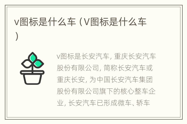 v图标是什么车（V图标是什么车）