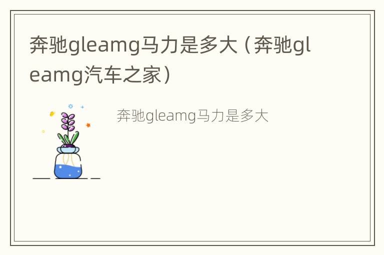 奔驰gleamg马力是多大（奔驰gleamg汽车之家）