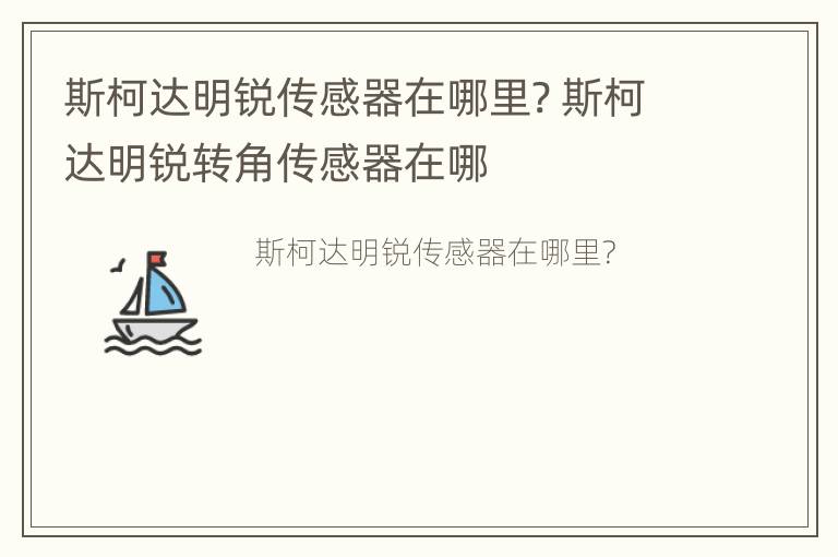 斯柯达明锐传感器在哪里? 斯柯达明锐转角传感器在哪