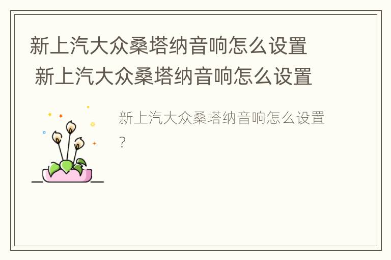 新上汽大众桑塔纳音响怎么设置 新上汽大众桑塔纳音响怎么设置的