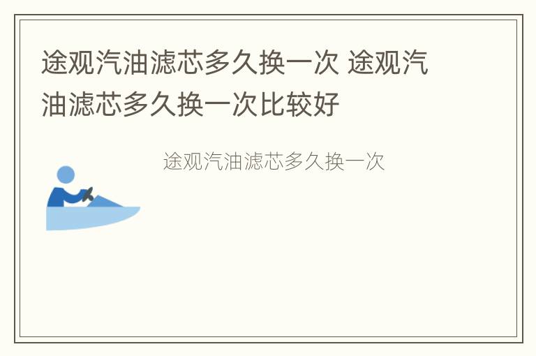 途观汽油滤芯多久换一次 途观汽油滤芯多久换一次比较好