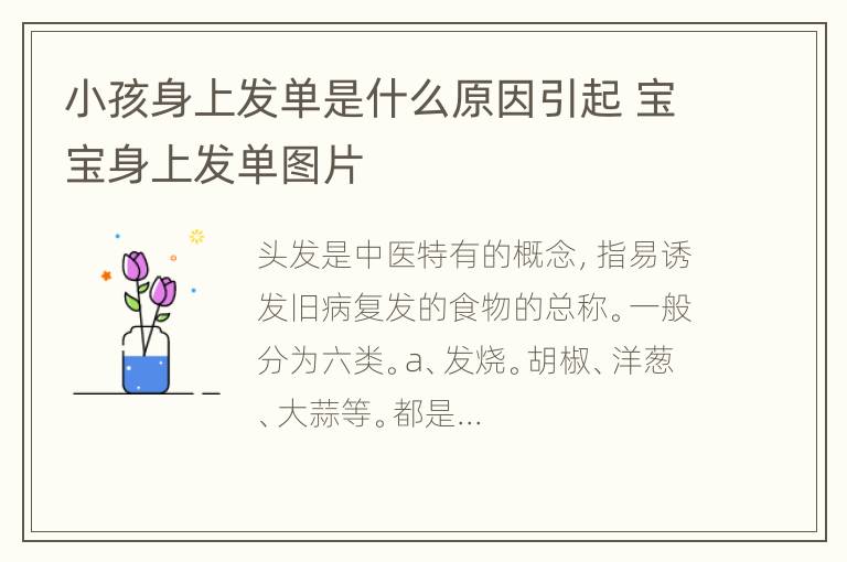 小孩身上发单是什么原因引起 宝宝身上发单图片