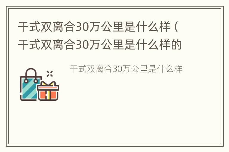 干式双离合30万公里是什么样（干式双离合30万公里是什么样的车）