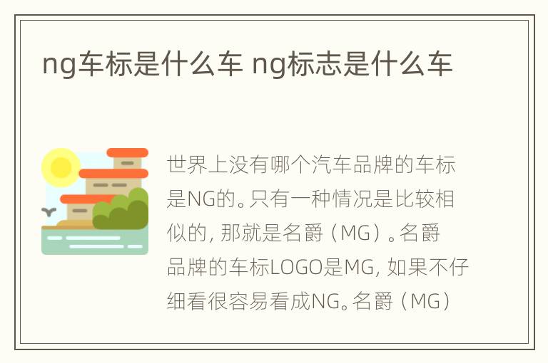 ng车标是什么车 ng标志是什么车