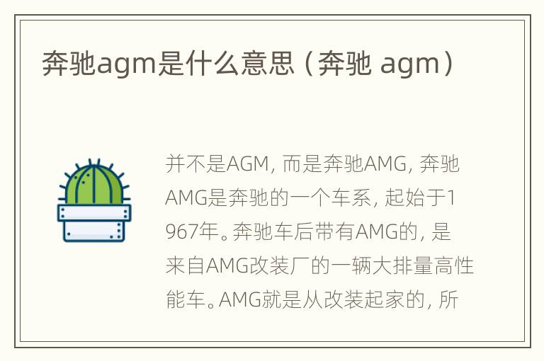 奔驰agm是什么意思（奔驰 agm）