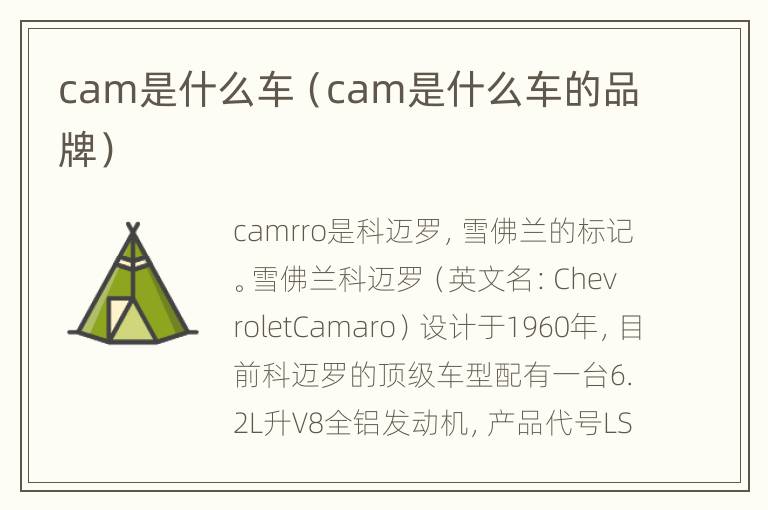 cam是什么车（cam是什么车的品牌）