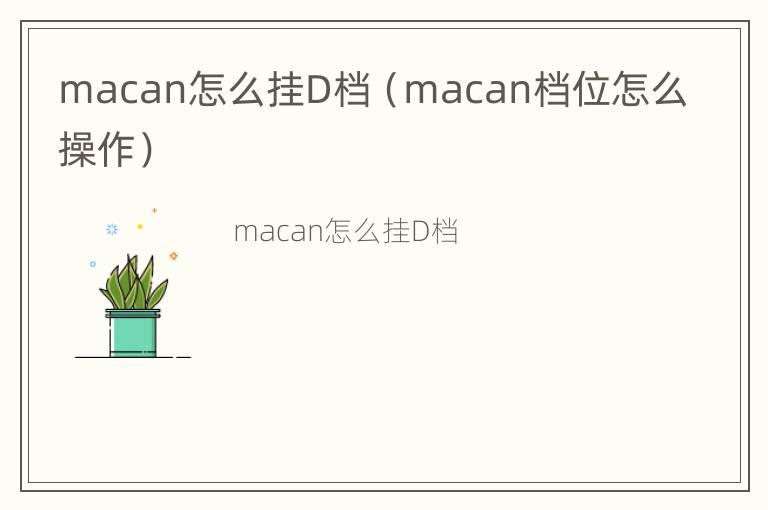 macan怎么挂D档（macan档位怎么操作）