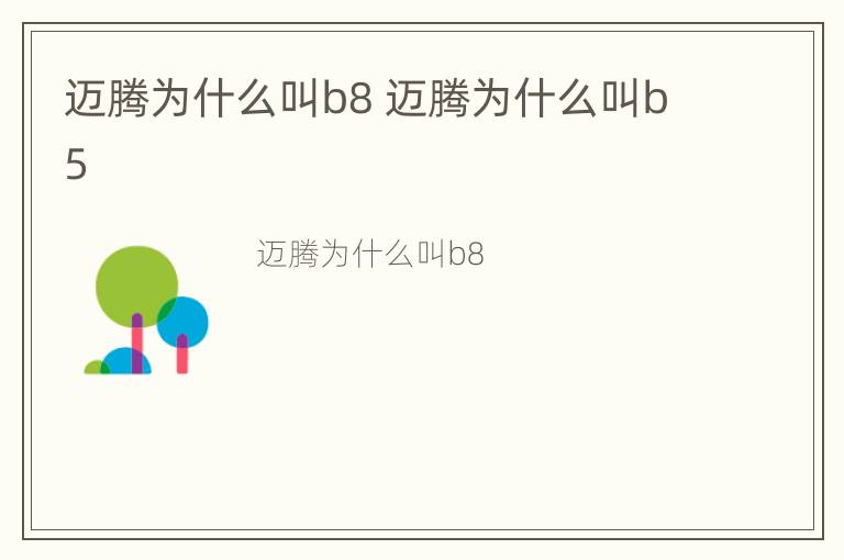 迈腾为什么叫b8 迈腾为什么叫b5