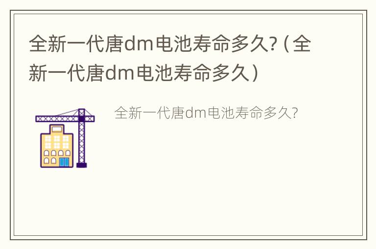 全新一代唐dm电池寿命多久?（全新一代唐dm电池寿命多久）