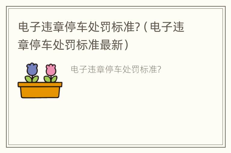 电子违章停车处罚标准?（电子违章停车处罚标准最新）