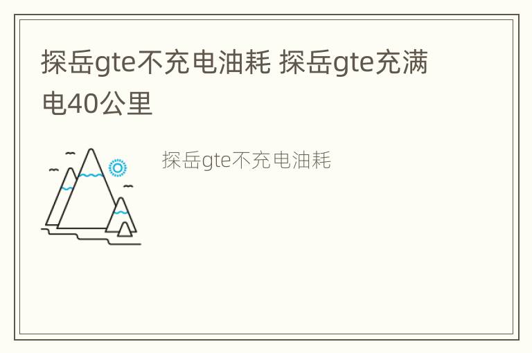 探岳gte不充电油耗 探岳gte充满电40公里