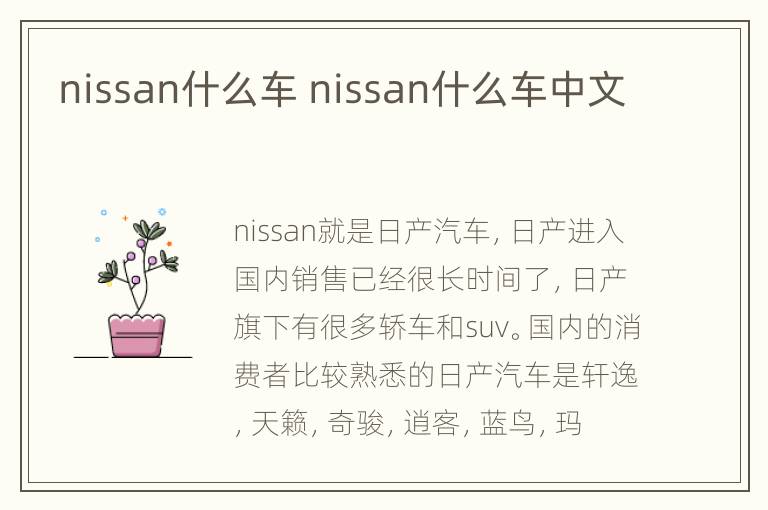 nissan什么车 nissan什么车中文