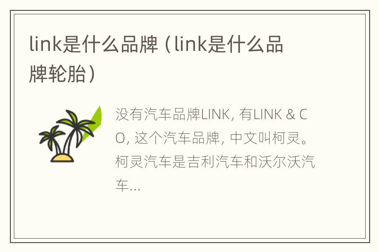 link是什么品牌（link是什么品牌轮胎）