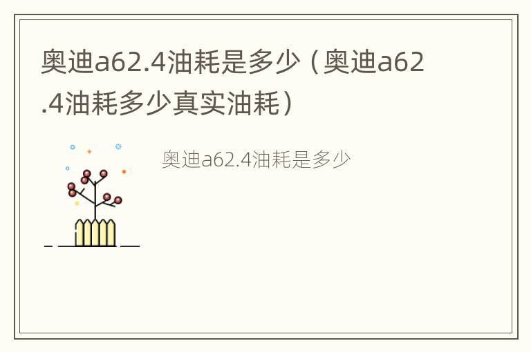 奥迪a62.4油耗是多少（奥迪a62.4油耗多少真实油耗）