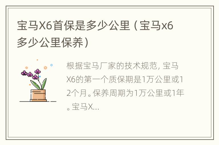 宝马X6首保是多少公里（宝马x6多少公里保养）