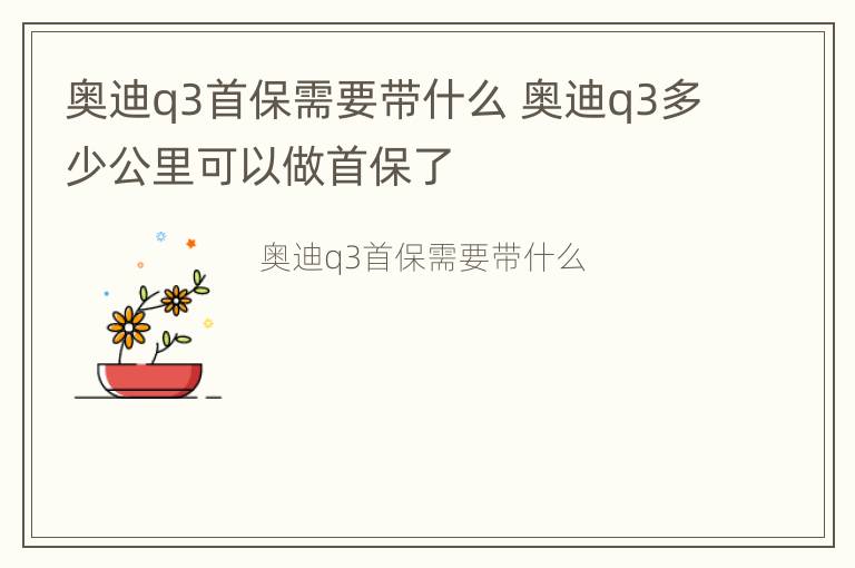 奥迪q3首保需要带什么 奥迪q3多少公里可以做首保了