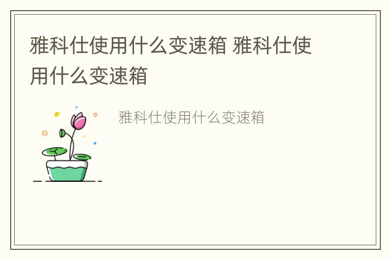 雅科仕使用什么变速箱 雅科仕使用什么变速箱