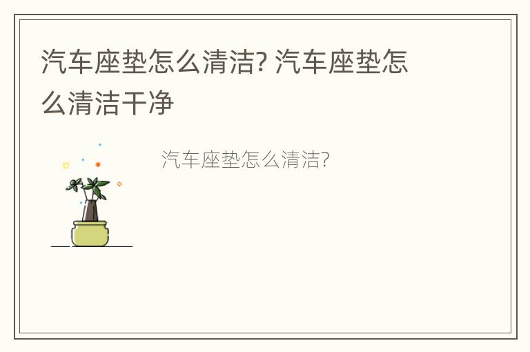 汽车座垫怎么清洁? 汽车座垫怎么清洁干净