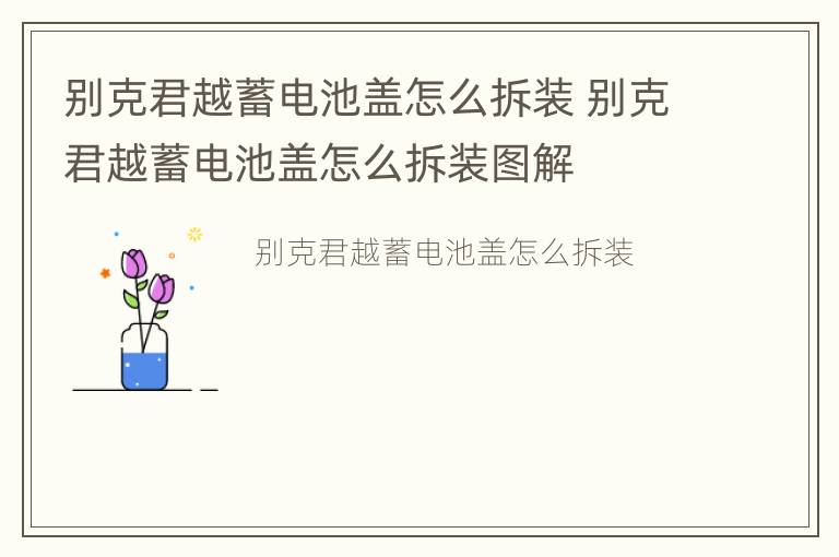 别克君越蓄电池盖怎么拆装 别克君越蓄电池盖怎么拆装图解