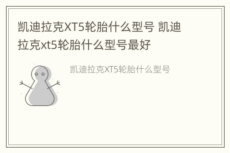 凯迪拉克XT5轮胎什么型号 凯迪拉克xt5轮胎什么型号最好