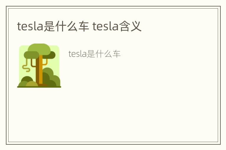 tesla是什么车 tesla含义