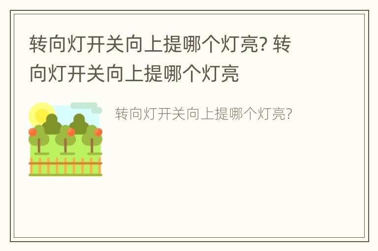 转向灯开关向上提哪个灯亮? 转向灯开关向上提哪个灯亮