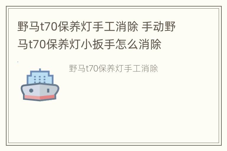 野马t70保养灯手工消除 手动野马t70保养灯小扳手怎么消除