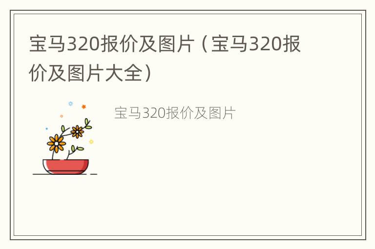 宝马320报价及图片（宝马320报价及图片大全）