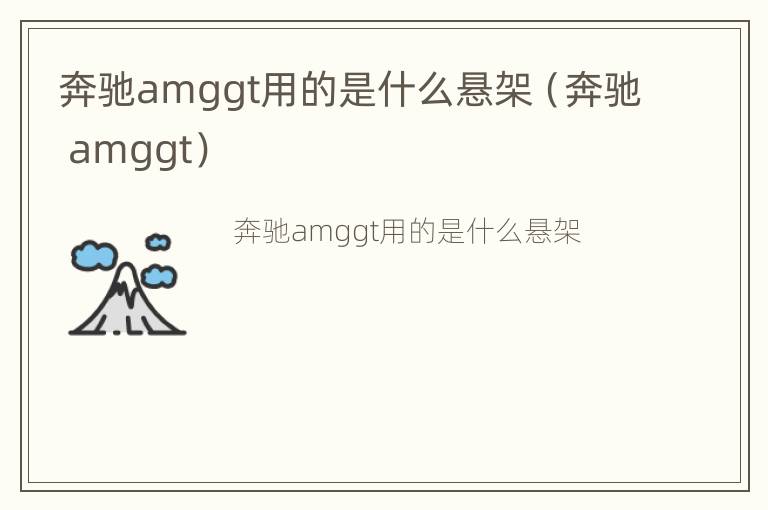 奔驰amggt用的是什么悬架（奔驰 amggt）