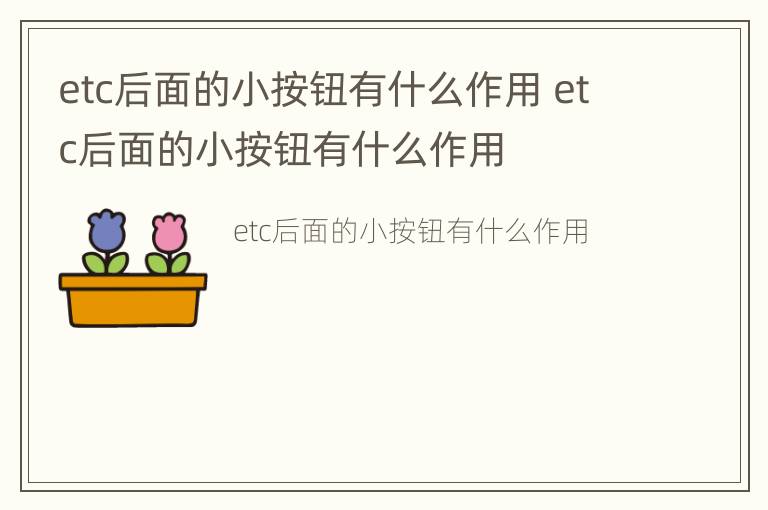 etc后面的小按钮有什么作用 etc后面的小按钮有什么作用