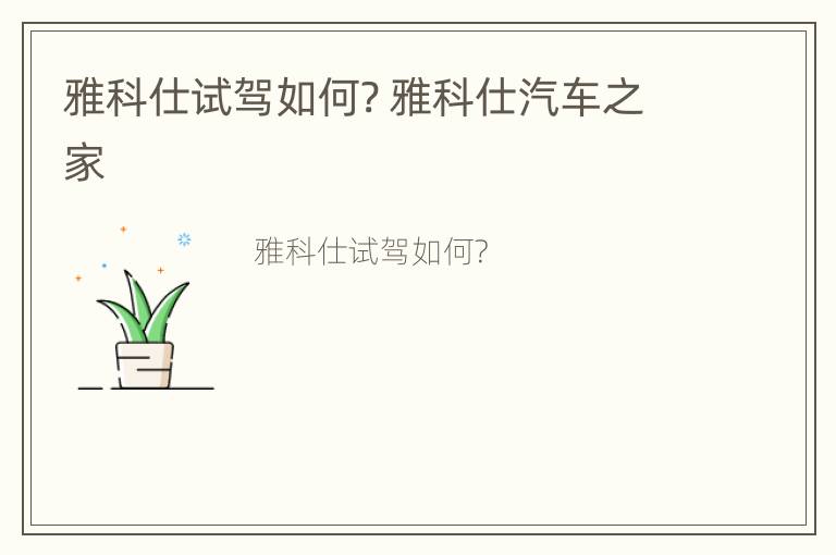 雅科仕试驾如何? 雅科仕汽车之家