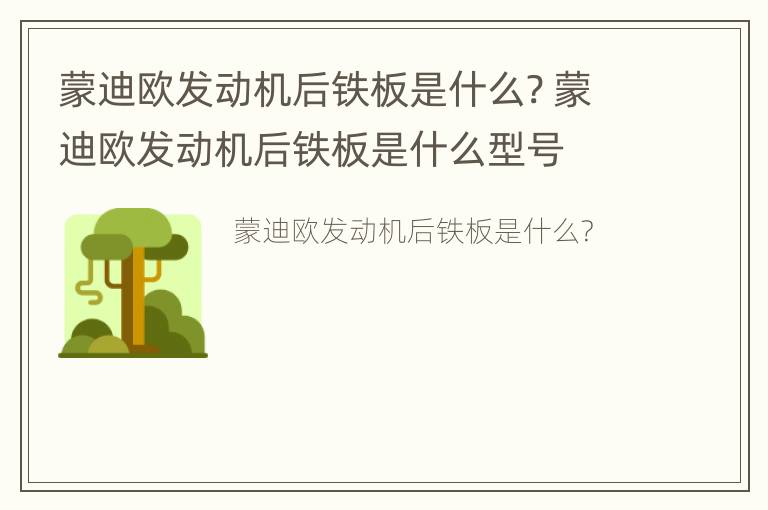 蒙迪欧发动机后铁板是什么? 蒙迪欧发动机后铁板是什么型号