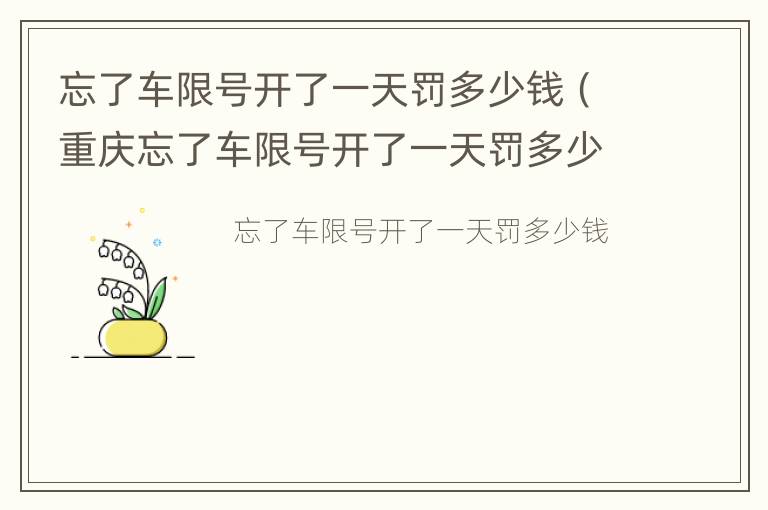 忘了车限号开了一天罚多少钱（重庆忘了车限号开了一天罚多少钱）