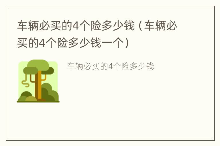 车辆必买的4个险多少钱（车辆必买的4个险多少钱一个）