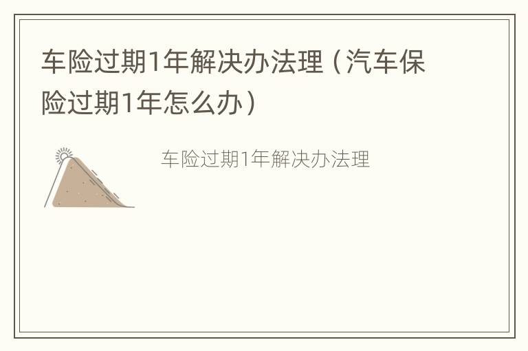 车险过期1年解决办法理（汽车保险过期1年怎么办）