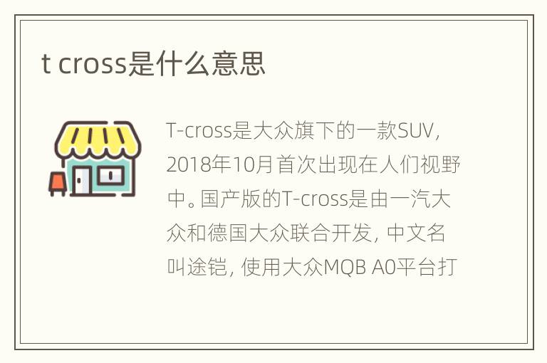 t cross是什么意思