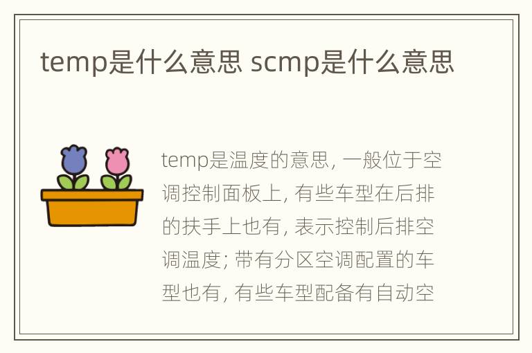 temp是什么意思 scmp是什么意思