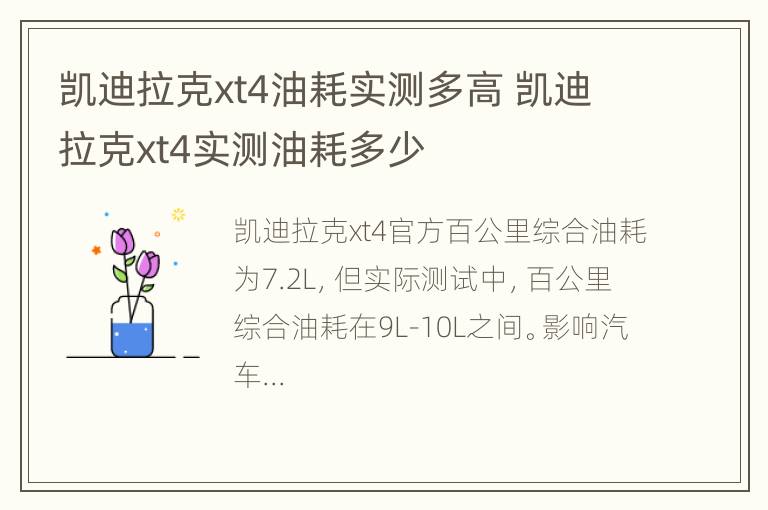 凯迪拉克xt4油耗实测多高 凯迪拉克xt4实测油耗多少