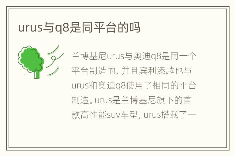 urus与q8是同平台的吗